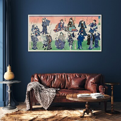 Traditional Japanese dances Wall art on glass