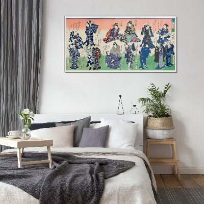 Traditional Japanese dances Wall art on glass