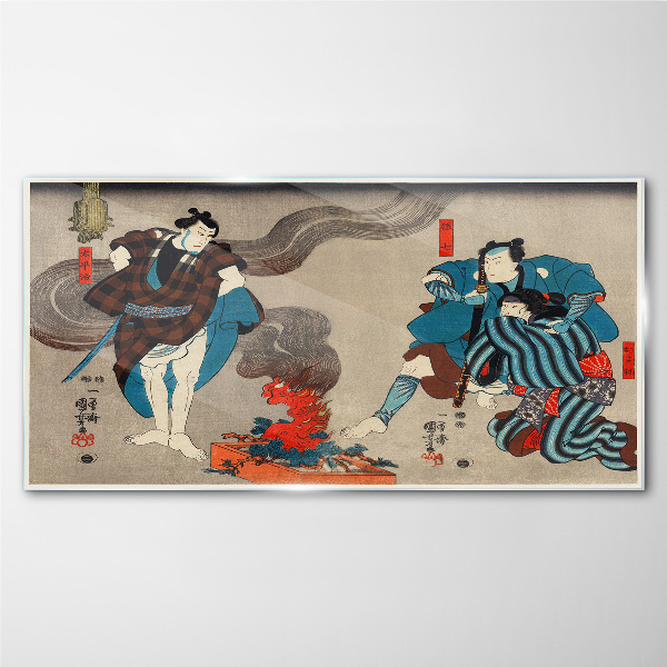 Asian traditional samurai Glass Wall Art