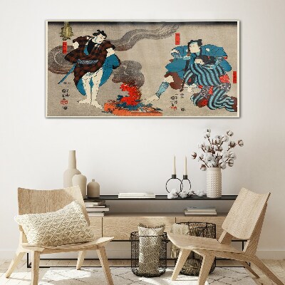 Asian traditional samurai Glass Wall Art