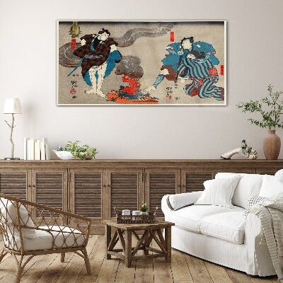 Asian traditional samurai Glass Wall Art