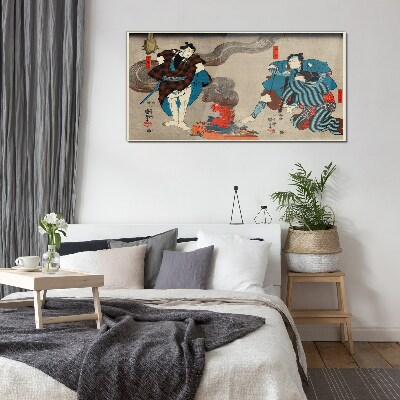 Asian traditional samurai Glass Wall Art