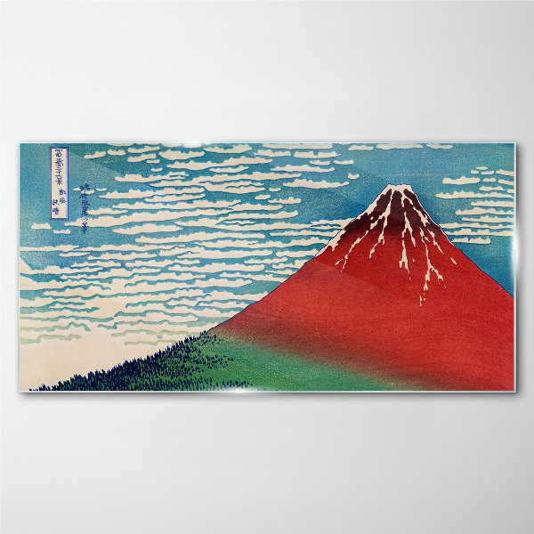 Mount Fuji in the clouds Glass art print