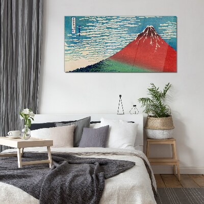 Mount Fuji in the clouds Glass art print