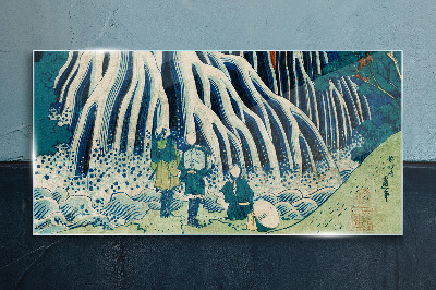 Under the tree in a winter scenery Glass art print