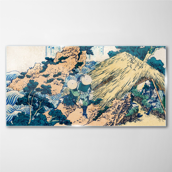 Japanese Village Scene Glass art print