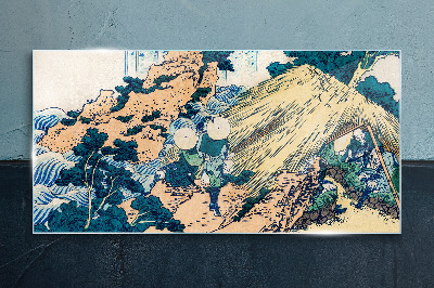Japanese Village Scene Glass art print