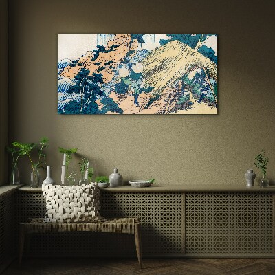 Japanese Village Scene Glass art print