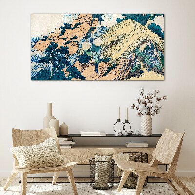 Japanese Village Scene Glass art print