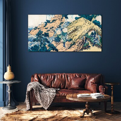 Japanese Village Scene Glass art print