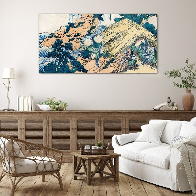 Japanese Village Scene Glass art print