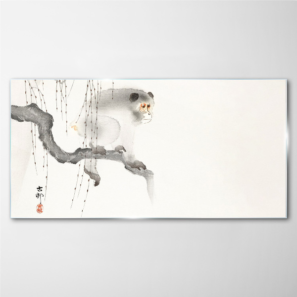Master Monkey on a Branch Wall art on glass