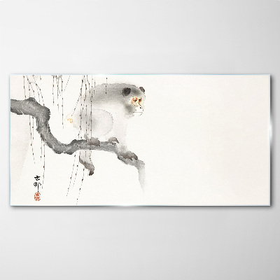 Master Monkey on a Branch Wall art on glass