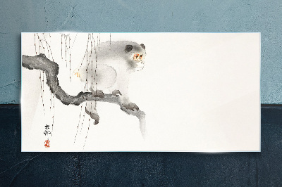 Master Monkey on a Branch Wall art on glass