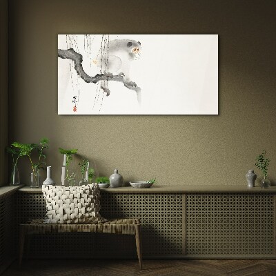 Master Monkey on a Branch Wall art on glass