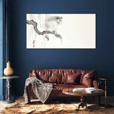 Master Monkey on a Branch Wall art on glass