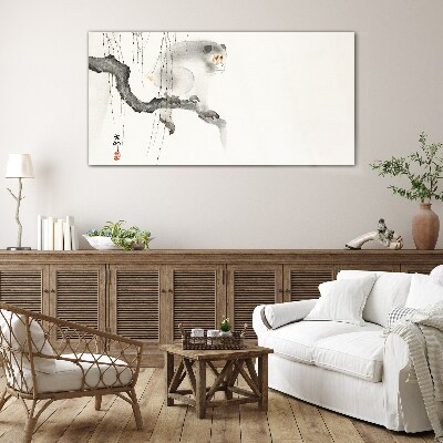 Master Monkey on a Branch Wall art on glass