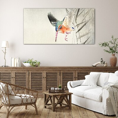 The joyful flight of the kingfisher Glass art print