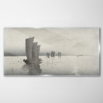A peaceful journey on the waters Glass art print