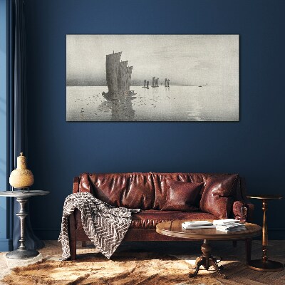 A peaceful journey on the waters Glass art print