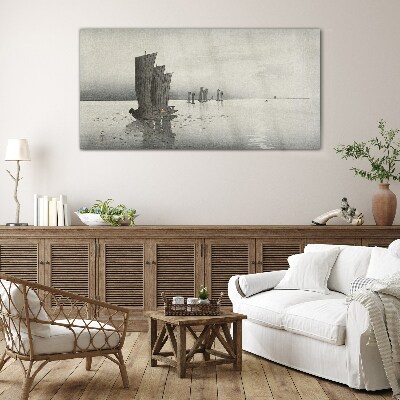 A peaceful journey on the waters Glass art print