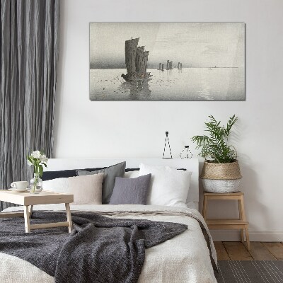 A peaceful journey on the waters Glass art print