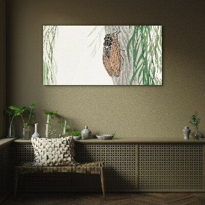 Chirping in the green Wall art on glass