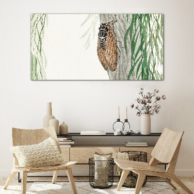 Chirping in the green Wall art on glass