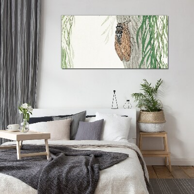 Chirping in the green Wall art on glass