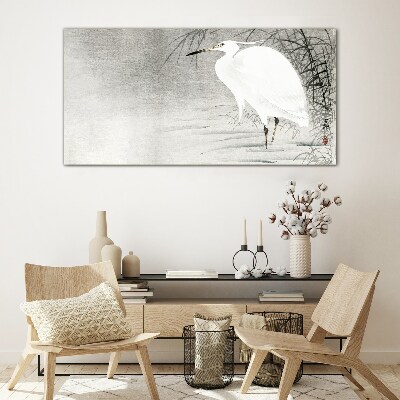 Animal bird water Glass Wall Art