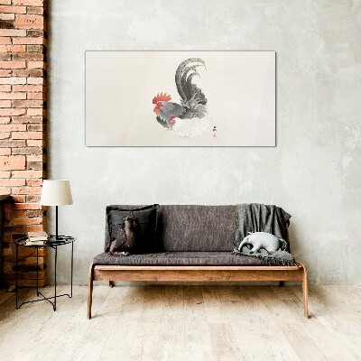 Animal bird chicken Glass Wall Art