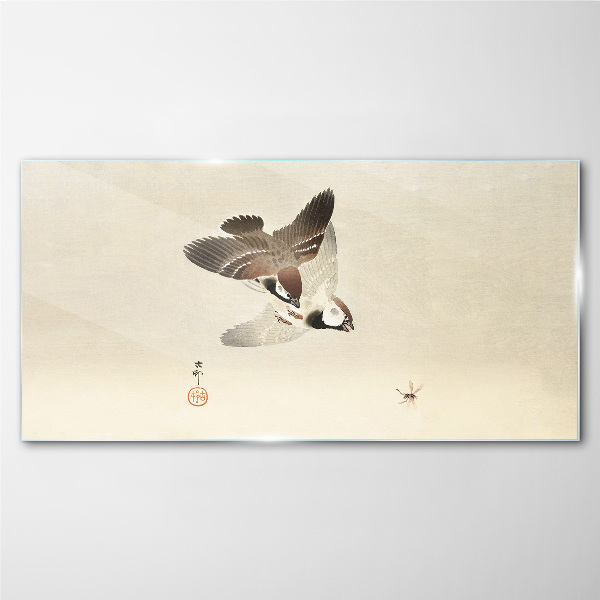 Winged meeting in silence Wall art on glass