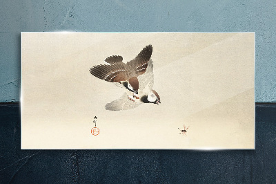 Winged meeting in silence Wall art on glass