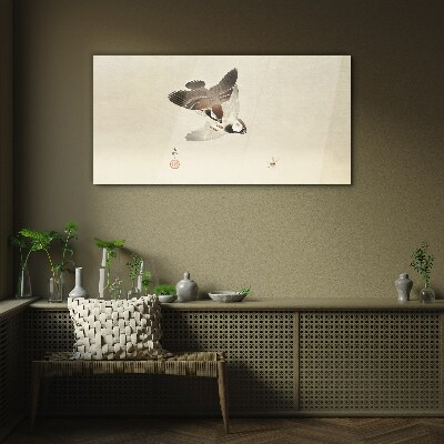 Winged meeting in silence Wall art on glass