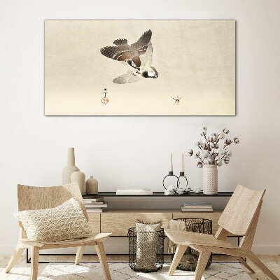 Winged meeting in silence Wall art on glass