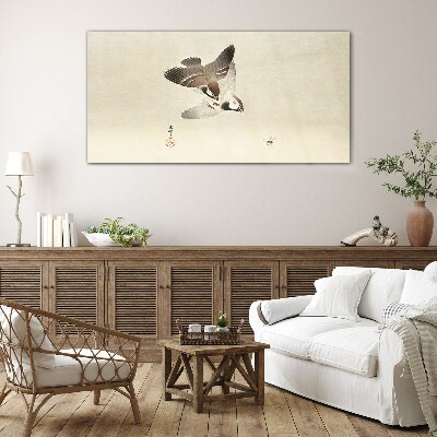 Winged meeting in silence Wall art on glass