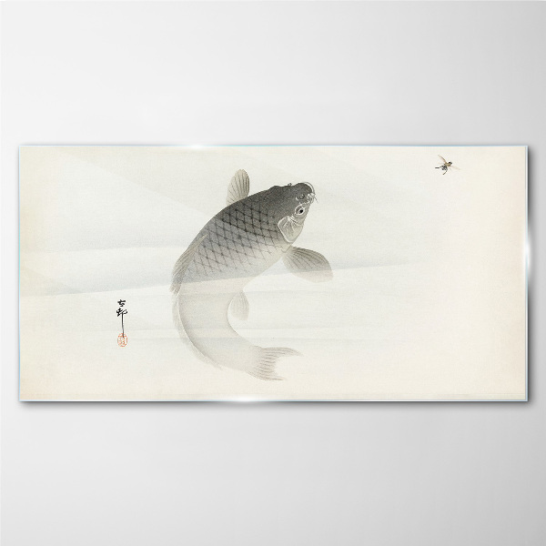 Koi in still water Glass art print
