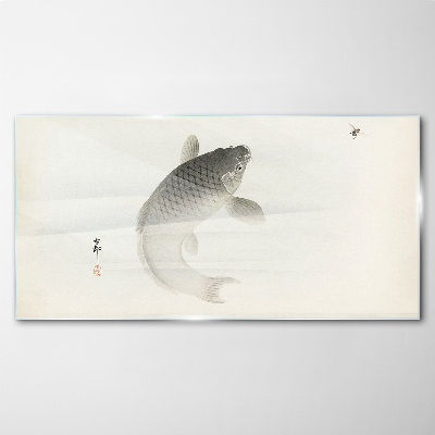 Koi in still water Glass art print