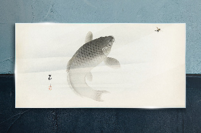 Koi in still water Glass art print