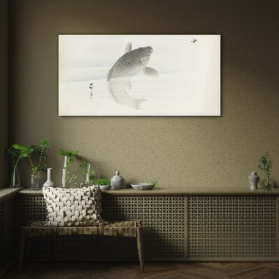 Koi in still water Glass art print