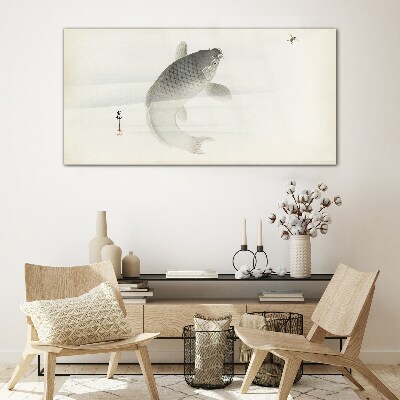 Koi in still water Glass art print