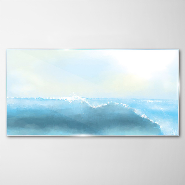 The peace of a sea wave Glass art print