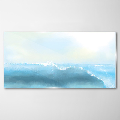 The peace of a sea wave Glass art print