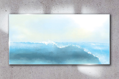 The peace of a sea wave Glass art print
