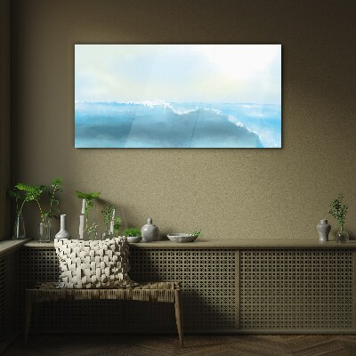 The peace of a sea wave Glass art print