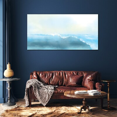 The peace of a sea wave Glass art print