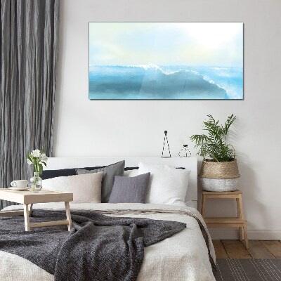The peace of a sea wave Glass art print