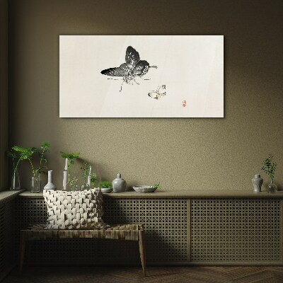 Butterflies in delicate harmony Glass art print