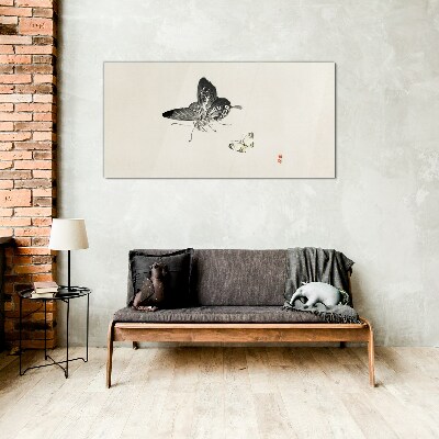 Butterflies in delicate harmony Glass art print