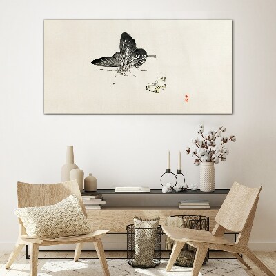 Butterflies in delicate harmony Glass art print
